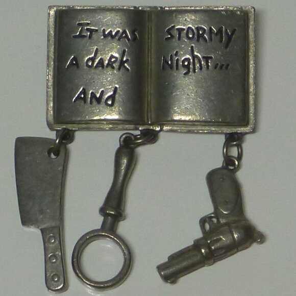 Vintage Pewter "Mystery Readers" Brooch - Picture 1 of 4